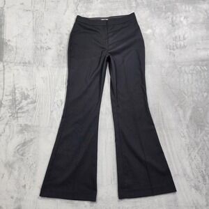 H&M Pants Womens 8 Black Flare Leg Twill Dress Stretch Office Work Pockets